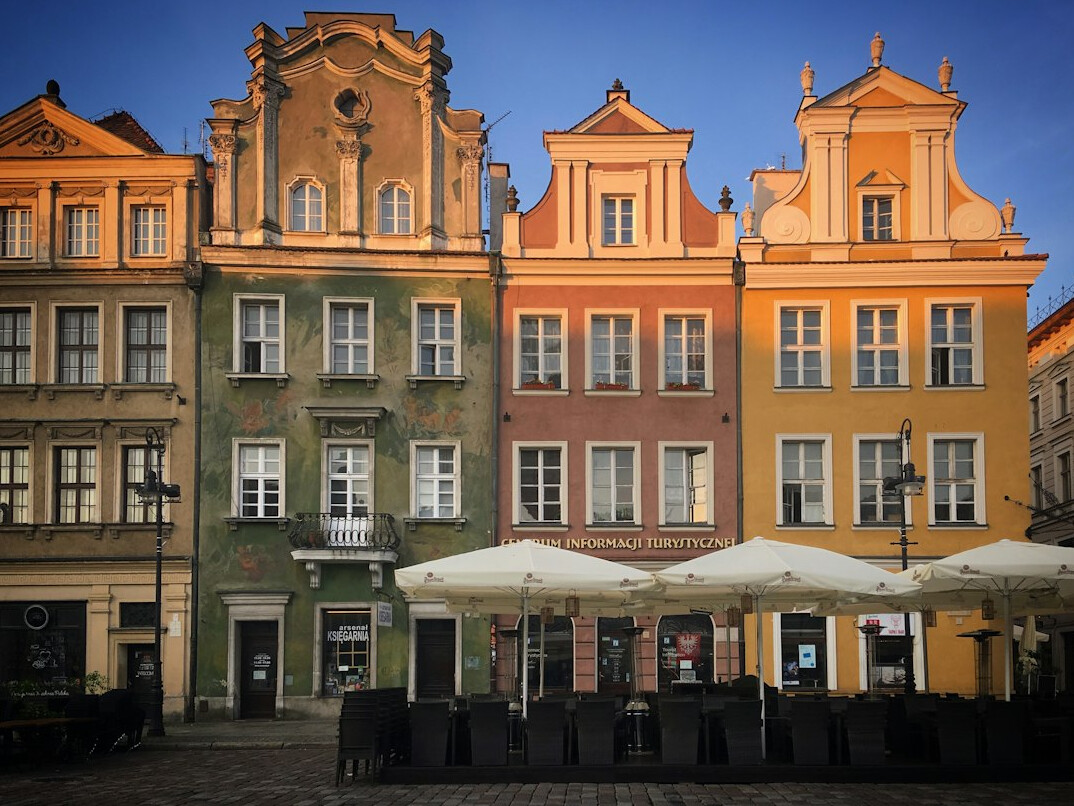 Historic old town architecture in Warsaw, Poland