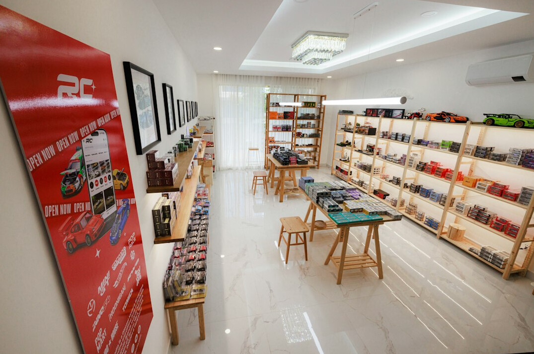 retail store interior with cameras